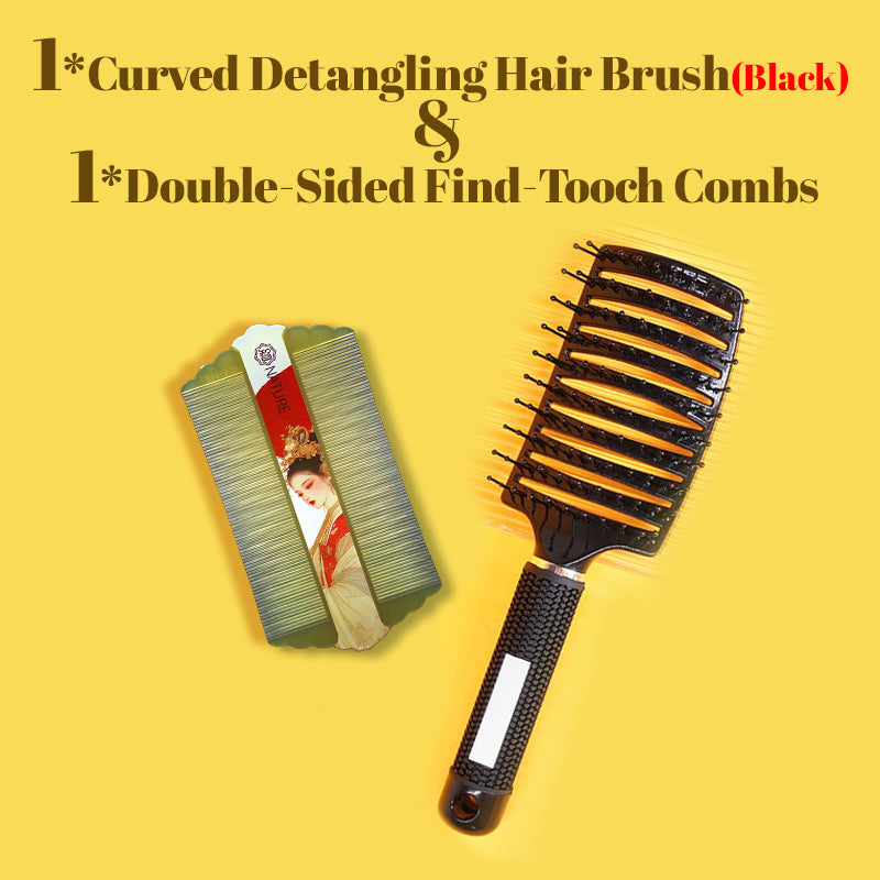 COMB | ZXUNASMR | Curved Nylon Detangling Hair Brush for Volumizing & Styling | Anti-Static, Scalp Massaging, Suitable for Wet & Dry Hair