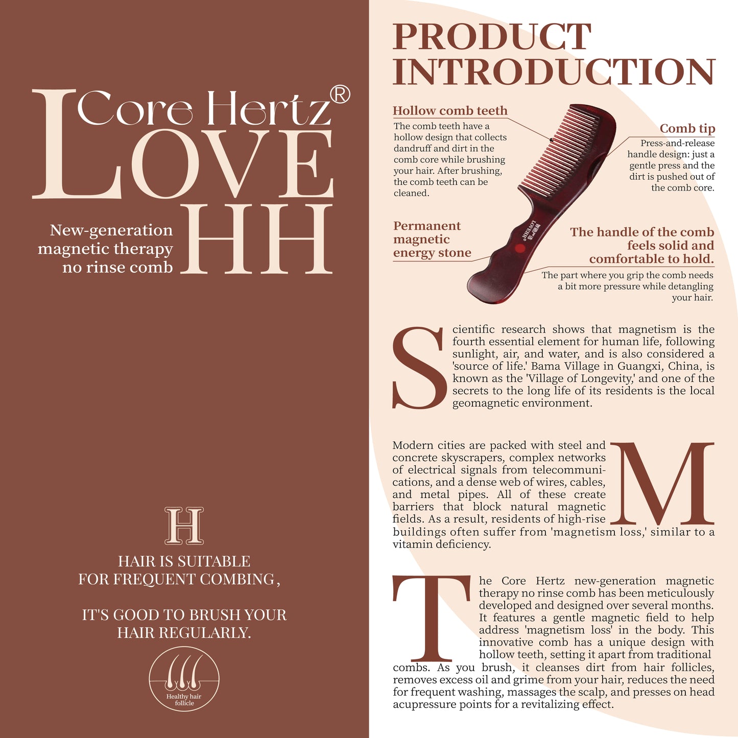 COMB | ZXUNASMR | LOVEHH | Core Hertz | New-generation magnetic therapy no rinse comb.