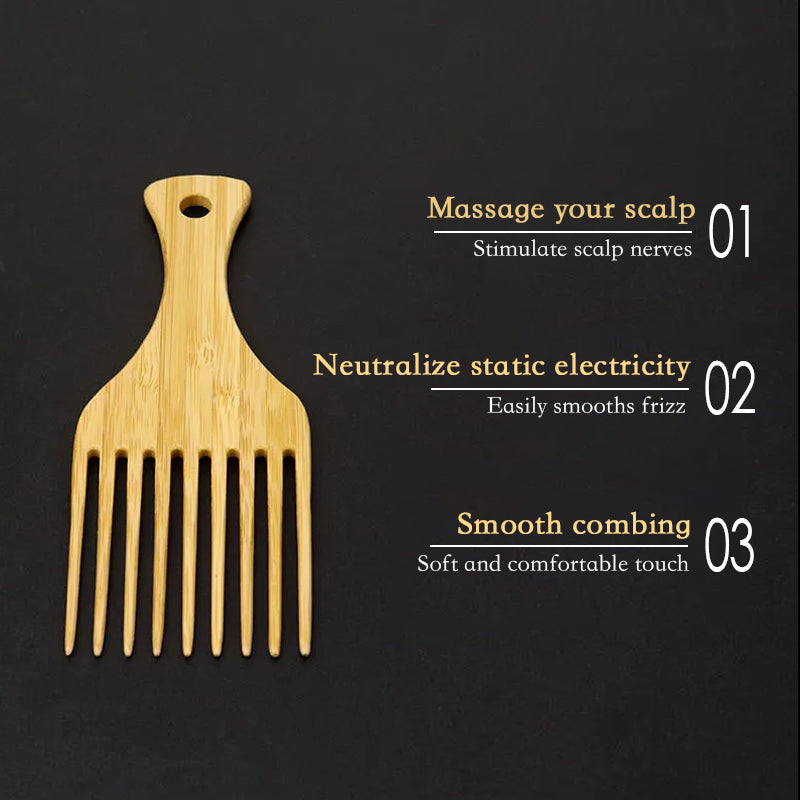 COMB | ZXUNASMR | Bamboo Wood Comb | Scalp Massaging, Anti-Static, Smooths Frizz, Soft & Comfortable
