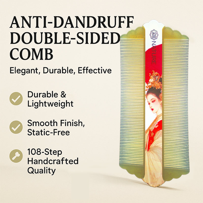COMB | ZXUNASMR | Double Sided Fine Tooth Combs, Dandruff and Lice Removal, Beard and Hair Styling, Portable and Lightweight