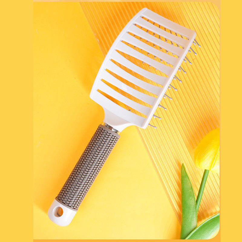 COMB | ZXUNASMR | Curved Nylon Detangling Hair Brush for Volumizing & Styling | Anti-Static, Scalp Massaging, Suitable for Wet & Dry Hair