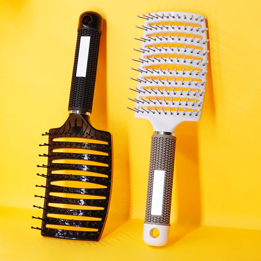 COMB | ZXUNASMR | Curved Nylon Detangling Hair Brush for Volumizing & Styling | Anti-Static, Scalp Massaging, Suitable for Wet & Dry Hair