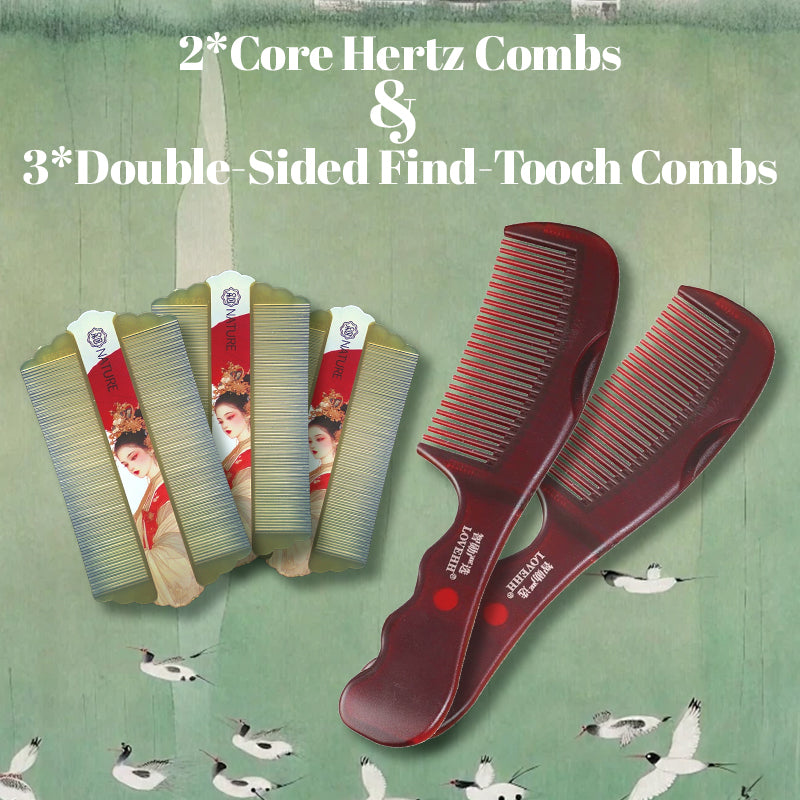 COMB SET | ZXUNASMR | Double the care, double the shin | Haircare comb set for healthier, more radiant hair.