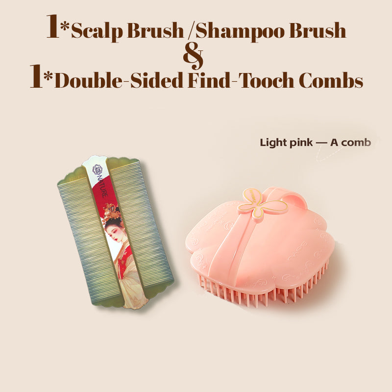 COMB | ZXUNASMR | Home Scalp Brush for Cleaning & Detangling (1 Pair) | Anti-Dandruff, Stress-Relief, Itch-Relief | Shampoo Brush