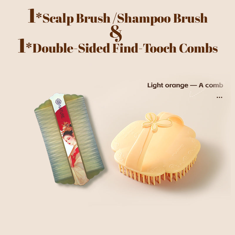 COMB | ZXUNASMR | Home Scalp Brush for Cleaning & Detangling (1 Pair) | Anti-Dandruff, Stress-Relief, Itch-Relief | Shampoo Brush