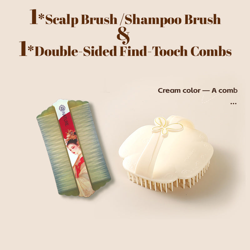 COMB | ZXUNASMR | Home Scalp Brush for Cleaning & Detangling (1 Pair) | Anti-Dandruff, Stress-Relief, Itch-Relief | Shampoo Brush
