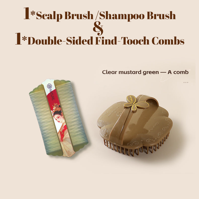COMB | ZXUNASMR | Home Scalp Brush for Cleaning & Detangling (1 Pair) | Anti-Dandruff, Stress-Relief, Itch-Relief | Shampoo Brush